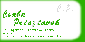 csaba prisztavok business card